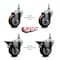Service Caster 35 Inch Maroon Polyurethane 12 Inch Threaded Stem Caster Set 2 Brakes SCC SCC-TS20S3514-PPUB-MRN-121315-2-PLB2 - alternate 3